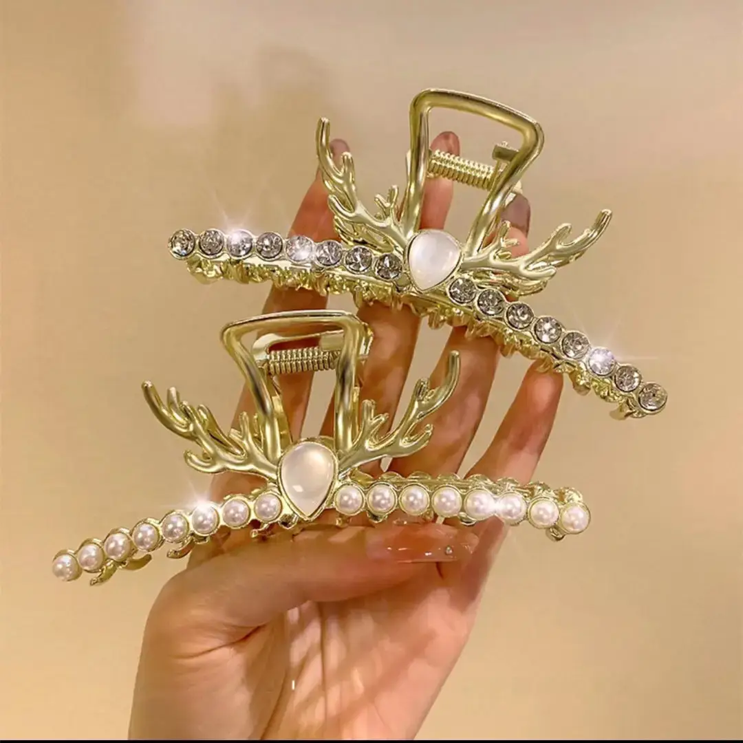 Korean Style Pearl Hair Clip for Updo and Back Head Shark - Image 24