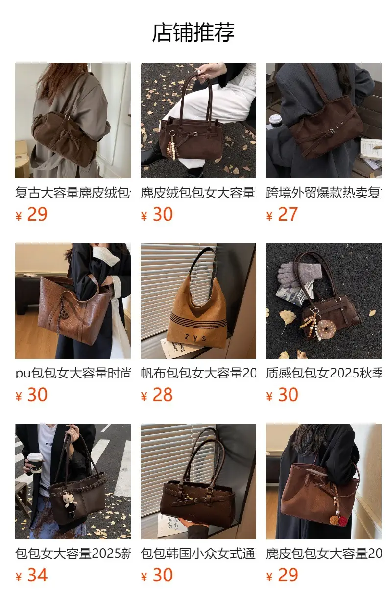 Women's Brown Large Capacity Shoulder Crossbody Bag — feature 1