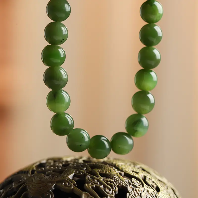 Natural Hetian Jade Green Bracelet for Men Women