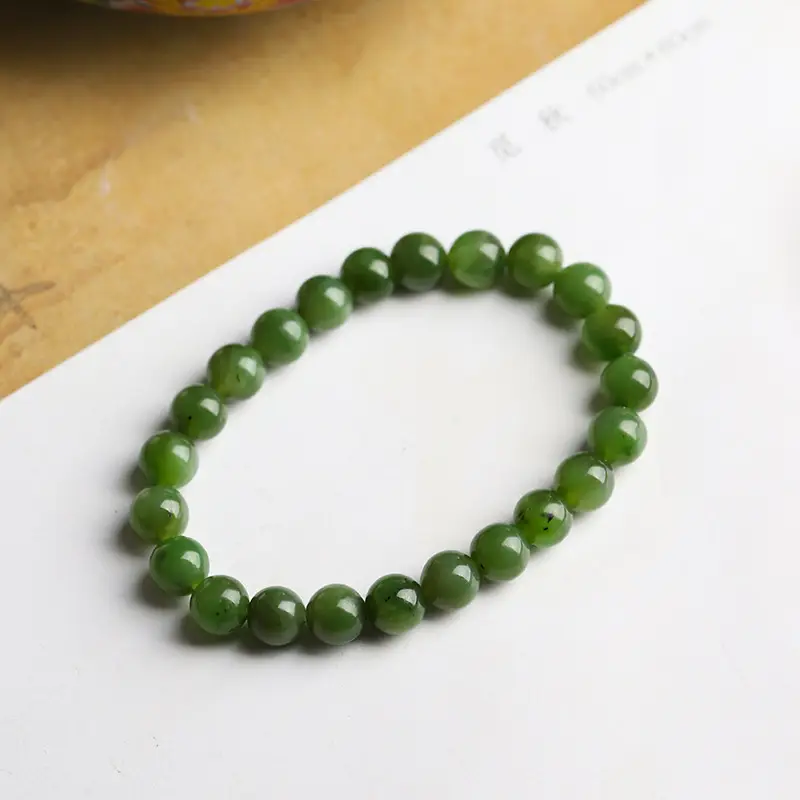 Natural Hetian Jade Green Bracelet for Men Women — feature 3
