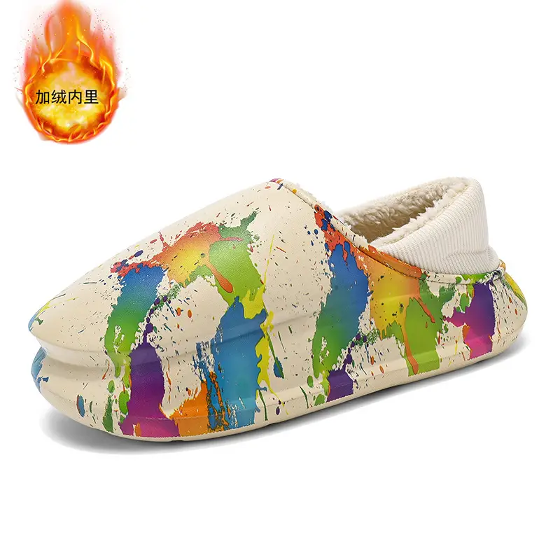 Winter Warm Cotton Slippers for Men, Multi Color Fleece Lined - Image 5