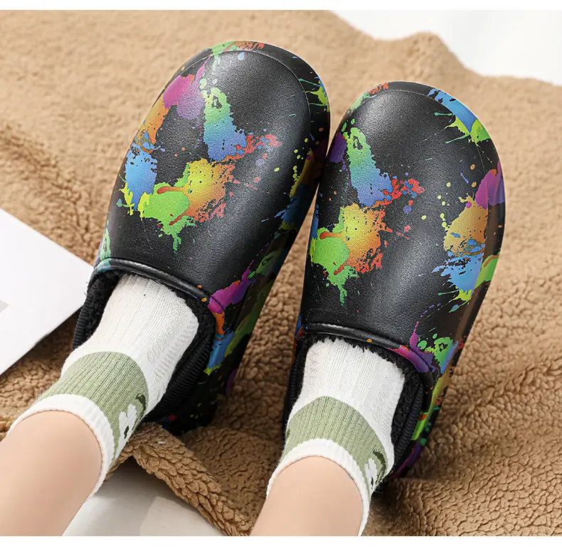 Winter Warm Cotton Slippers for Men, Multi Color Fleece Lined — feature 13