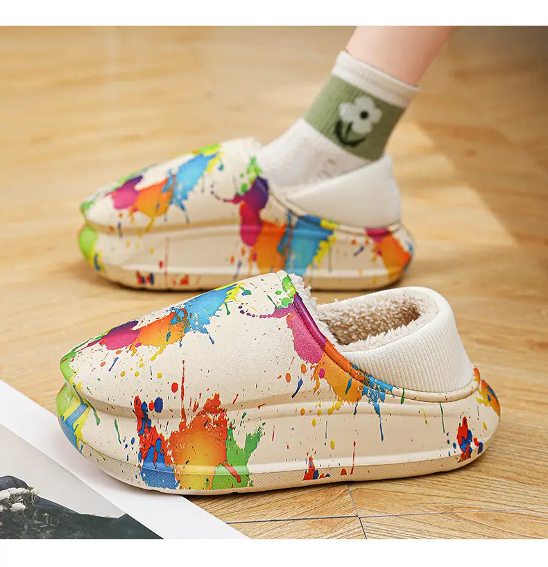 Winter Warm Cotton Slippers for Men, Multi Color Fleece Lined — feature 21