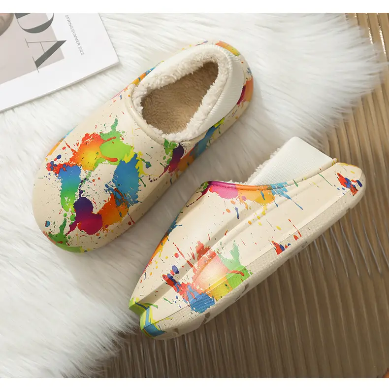 Winter Warm Cotton Slippers for Men, Multi Color Fleece Lined — feature 22