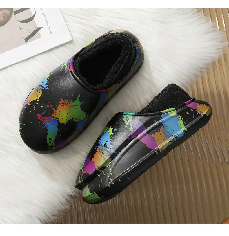 Winter Warm Cotton Slippers for Men, Multi Color Fleece Lined — feature 23