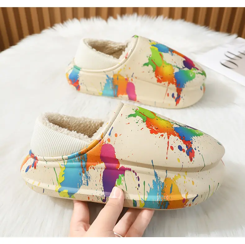 Winter Warm Cotton Slippers for Men, Multi Color Fleece Lined — feature 24