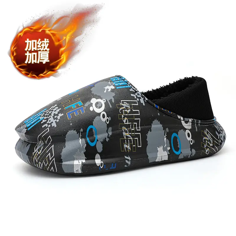 Winter Men's Fleece Lined Snow Boots with Graphic Design - Image 5