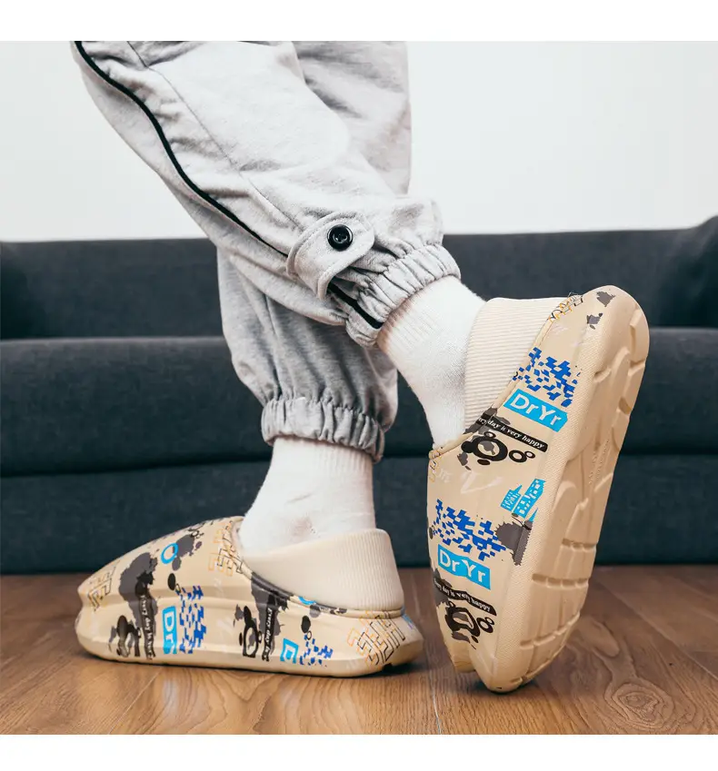 Winter Men's Fleece Lined Snow Boots with Graphic Design — feature 16
