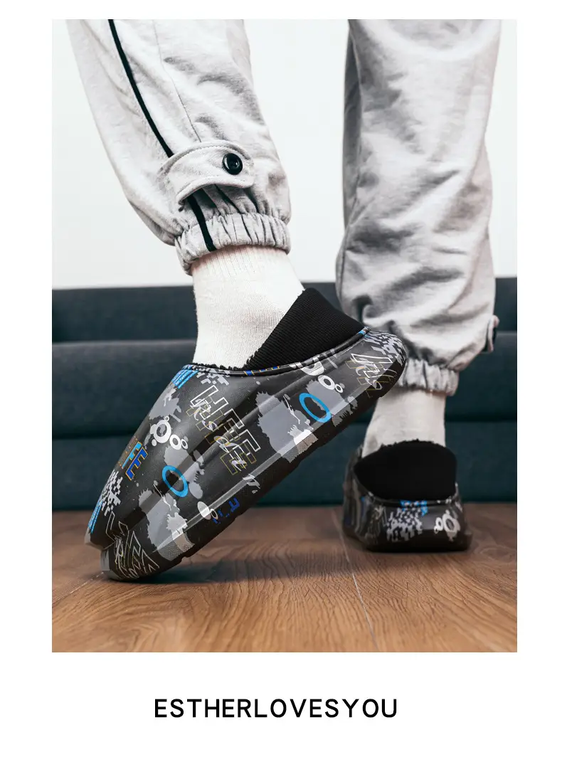 Winter Men's Fleece Lined Snow Boots with Graphic Design — feature 18