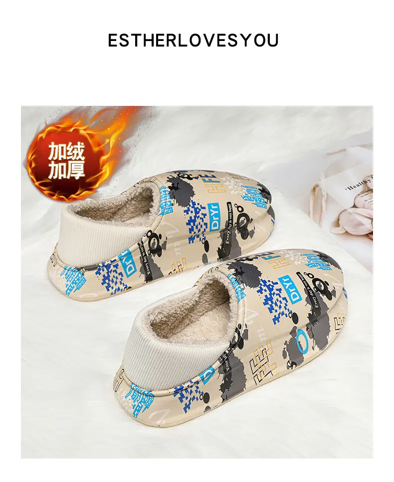 Winter Men's Fleece Lined Snow Boots with Graphic Design — feature 21