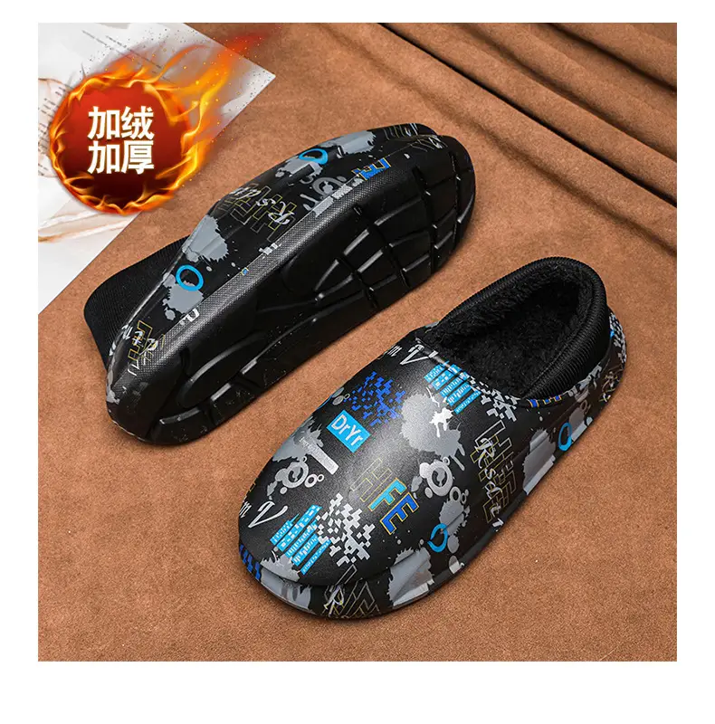 Winter Men's Fleece Lined Snow Boots with Graphic Design — feature 22