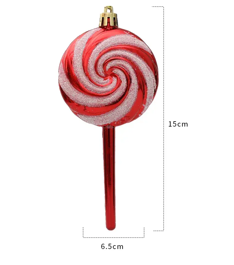 Spiral Red White Lollipop Pendant Christmas Decoration 15cm — feature 5