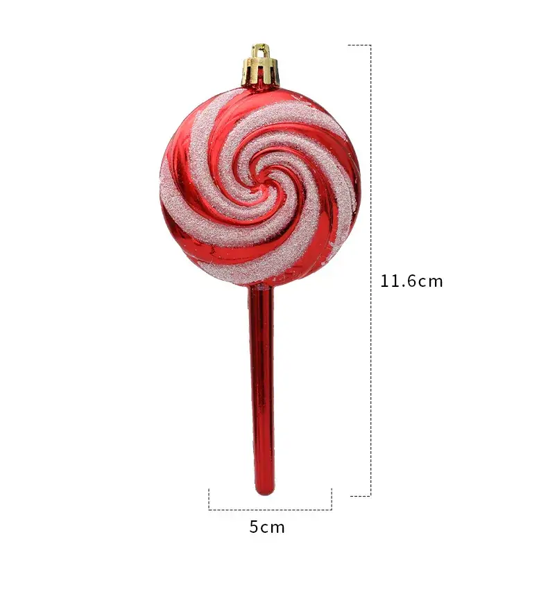 Spiral Red White Lollipop Pendant Christmas Decoration 15cm — feature 6