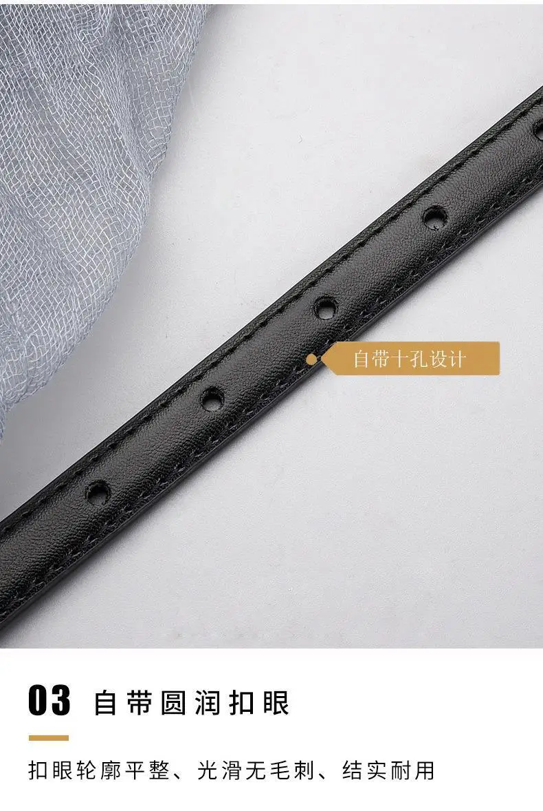 H Family Belt for Women Black Gold Buckle — feature 14