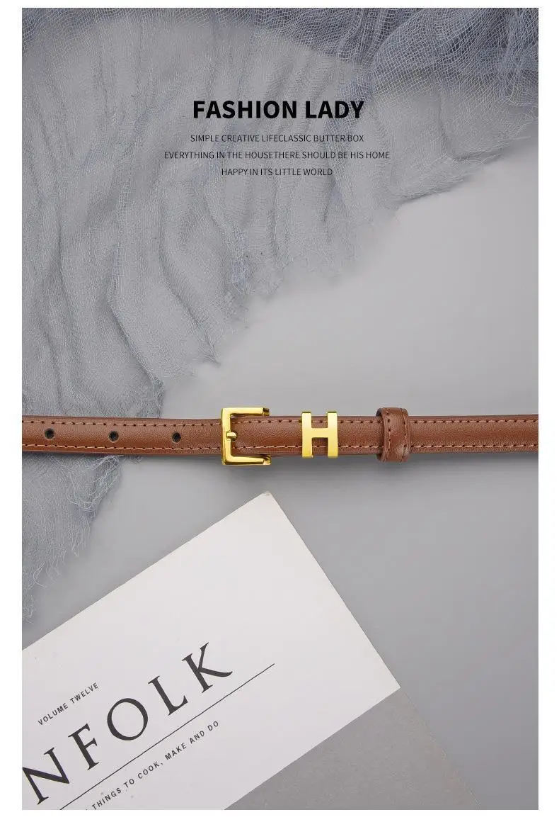 H Family Belt for Women Black Gold Buckle — feature 16