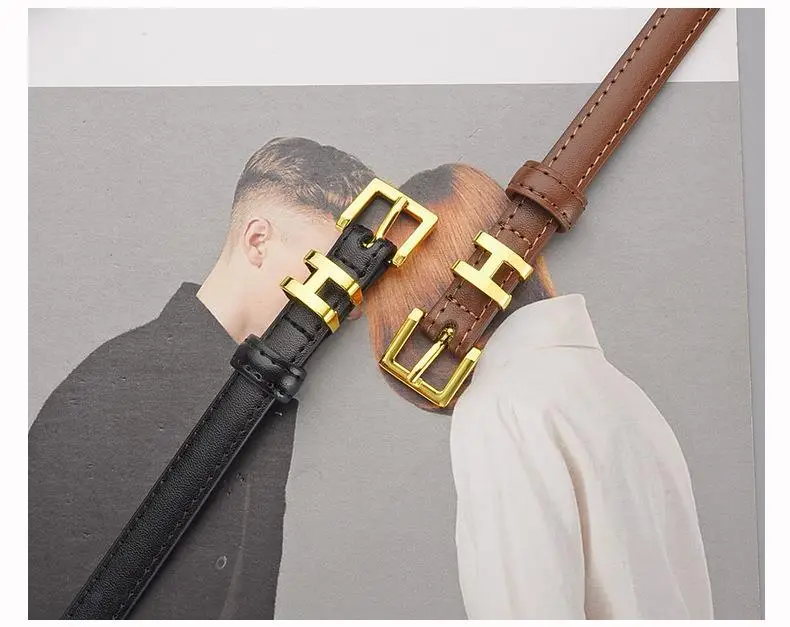 H Family Belt for Women Black Gold Buckle — feature 6