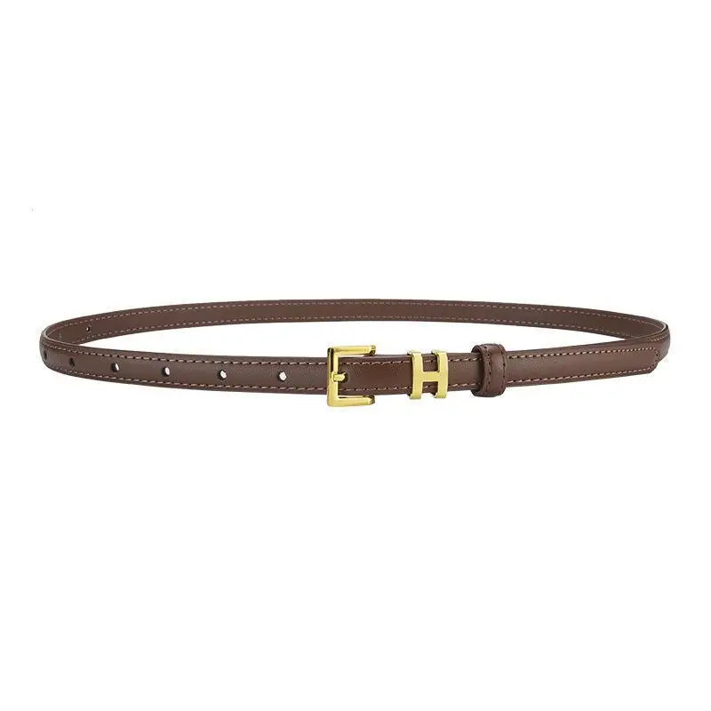 H Family Belt for Women Black Gold Buckle