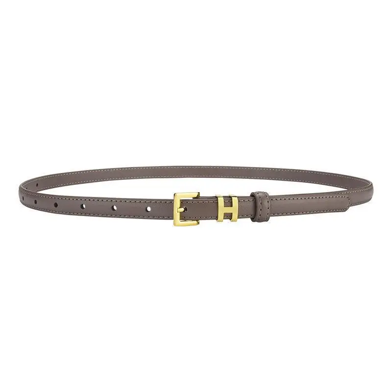 H Family Belt for Women Black Gold Buckle