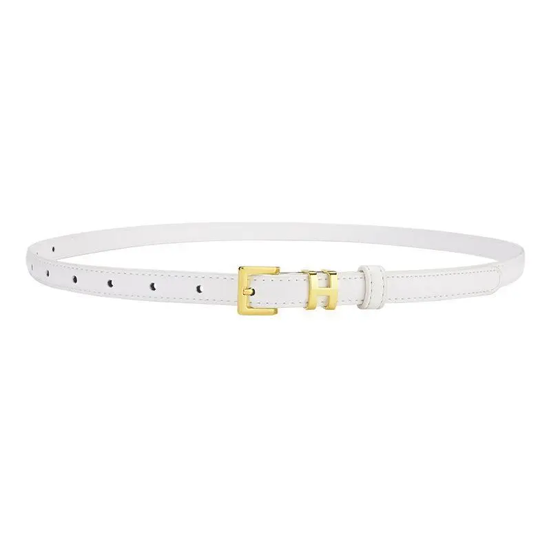 H Family Belt for Women Black Gold Buckle
