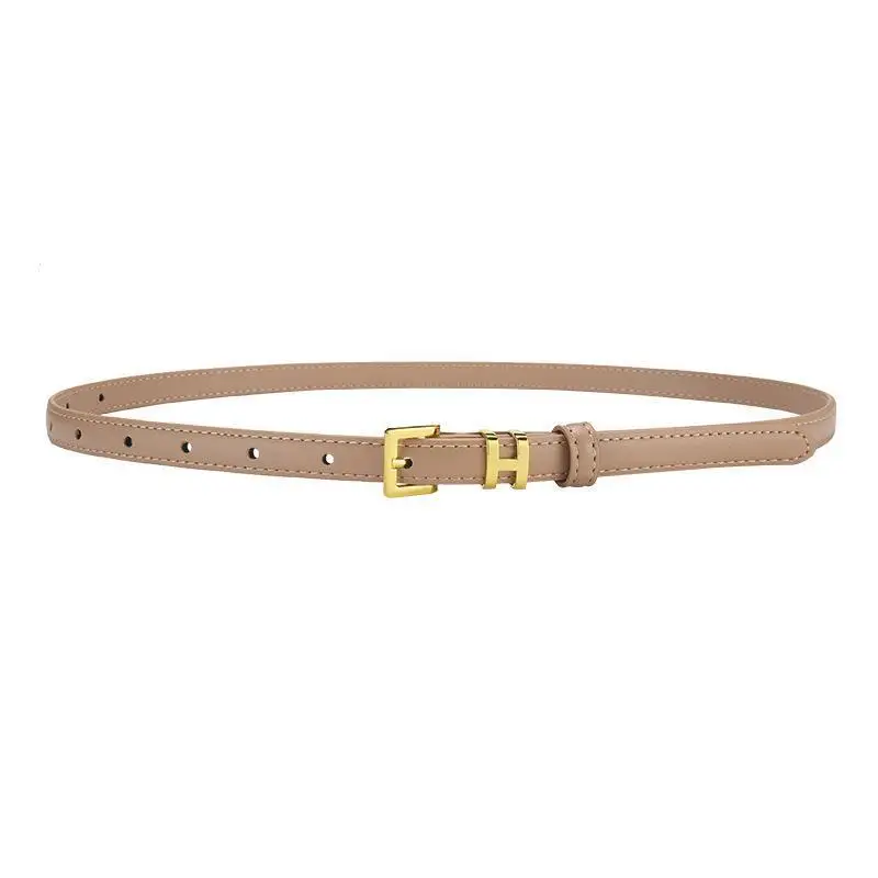 H Family Belt for Women Black Gold Buckle