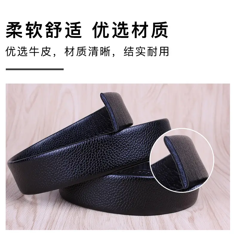 Men's Black Croc Leather Belt with Automatic Buckle - Image 38