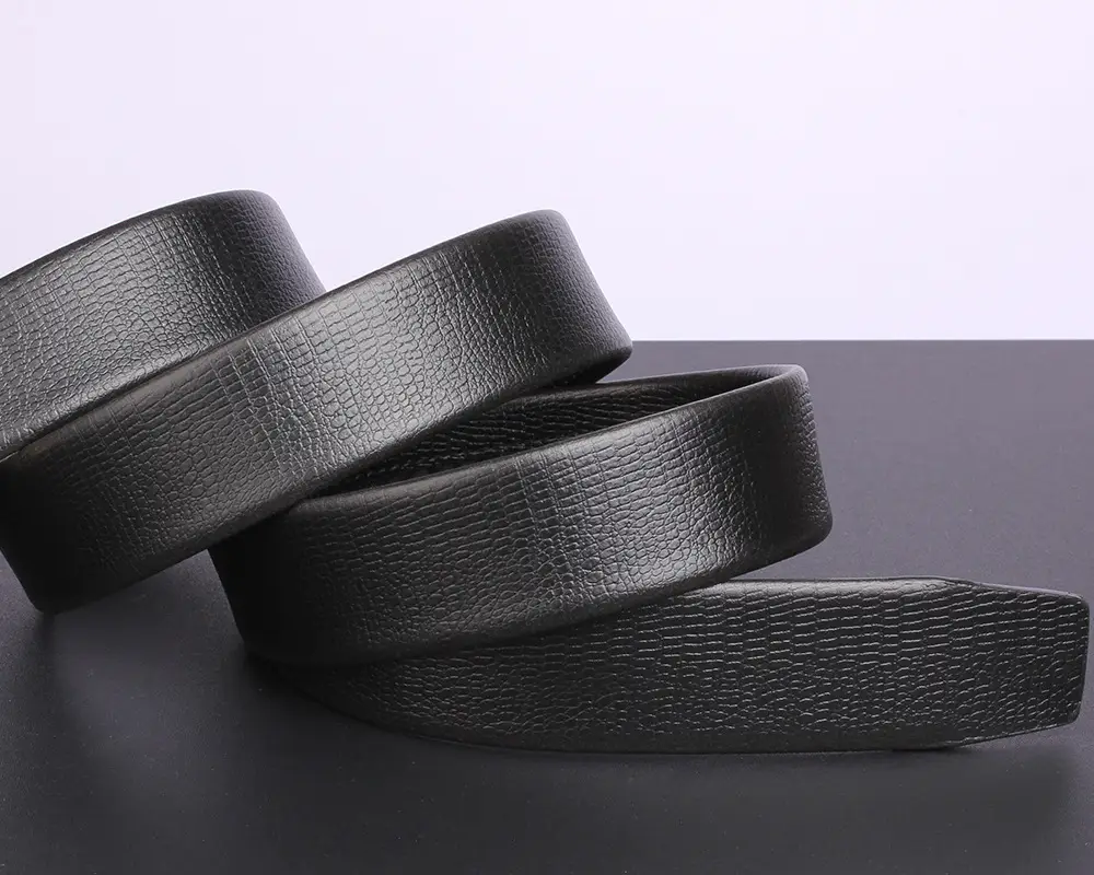 Men's Gold Plated Automatic Buckle Belt with Embroidered Design — feature 5