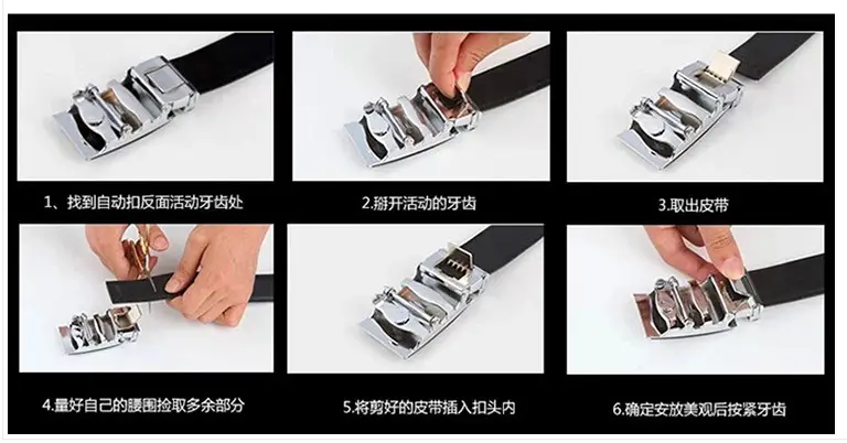 Men's Gold Plated Automatic Buckle Belt with Embroidered Design — feature 8