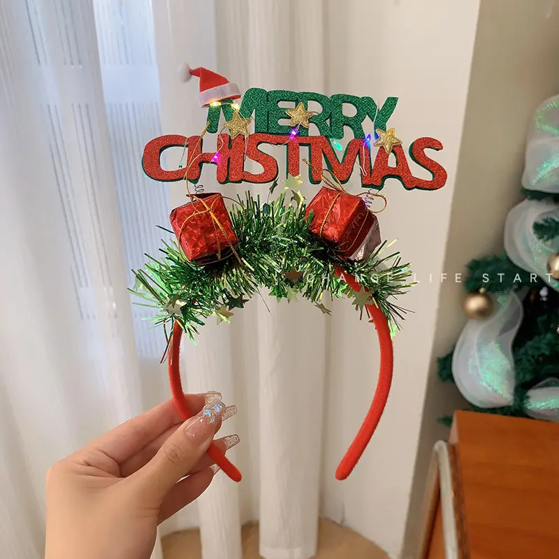 Christmas Bow Headbands for Women Red Green White - Image 10