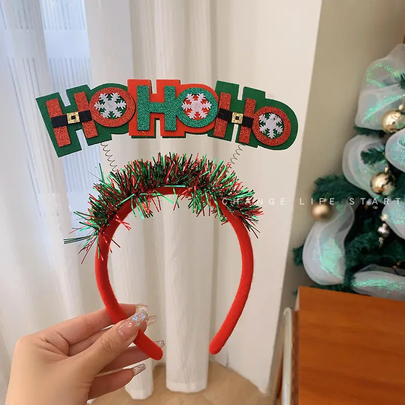 Christmas Bow Headbands for Women Red Green White - Image 11