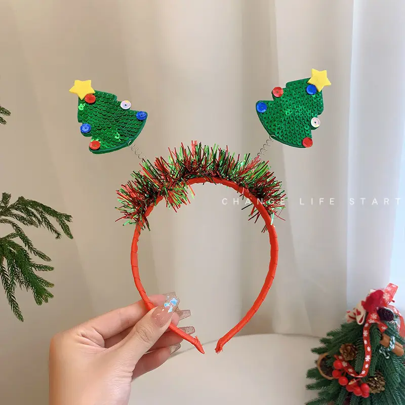 Christmas Bow Headbands for Women Red Green White - Image 13