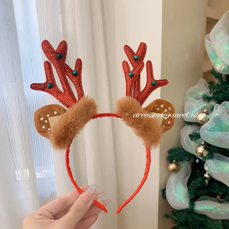Christmas Bow Headbands for Women Red Green White - Image 15