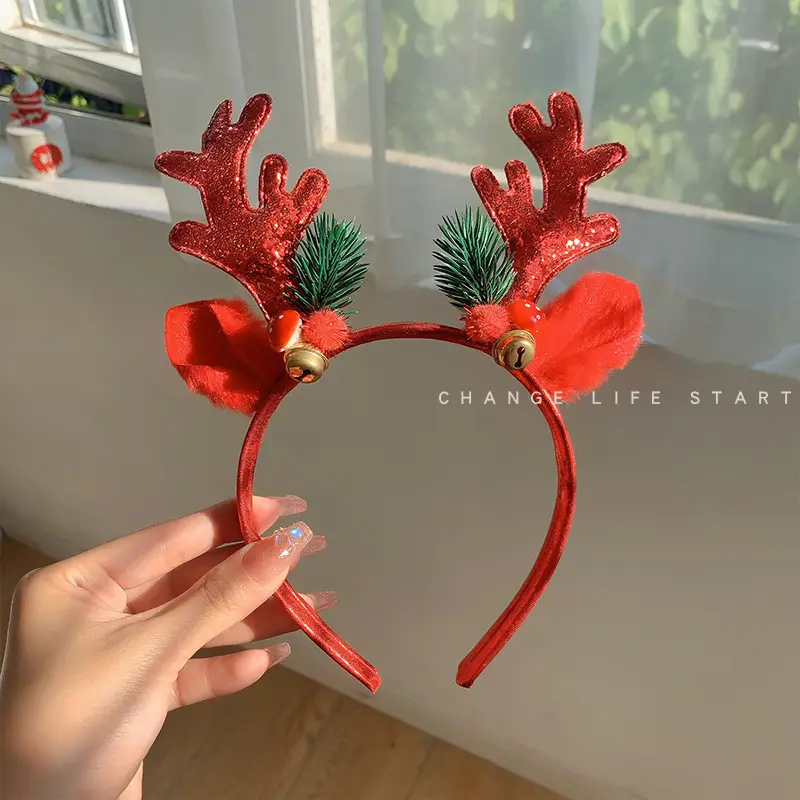 Christmas Bow Headbands for Women Red Green White - Image 17