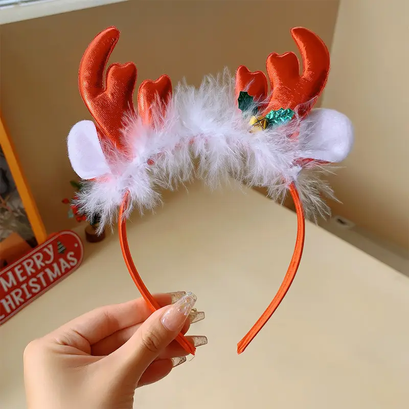 Christmas Bow Headbands for Women Red Green White - Image 23