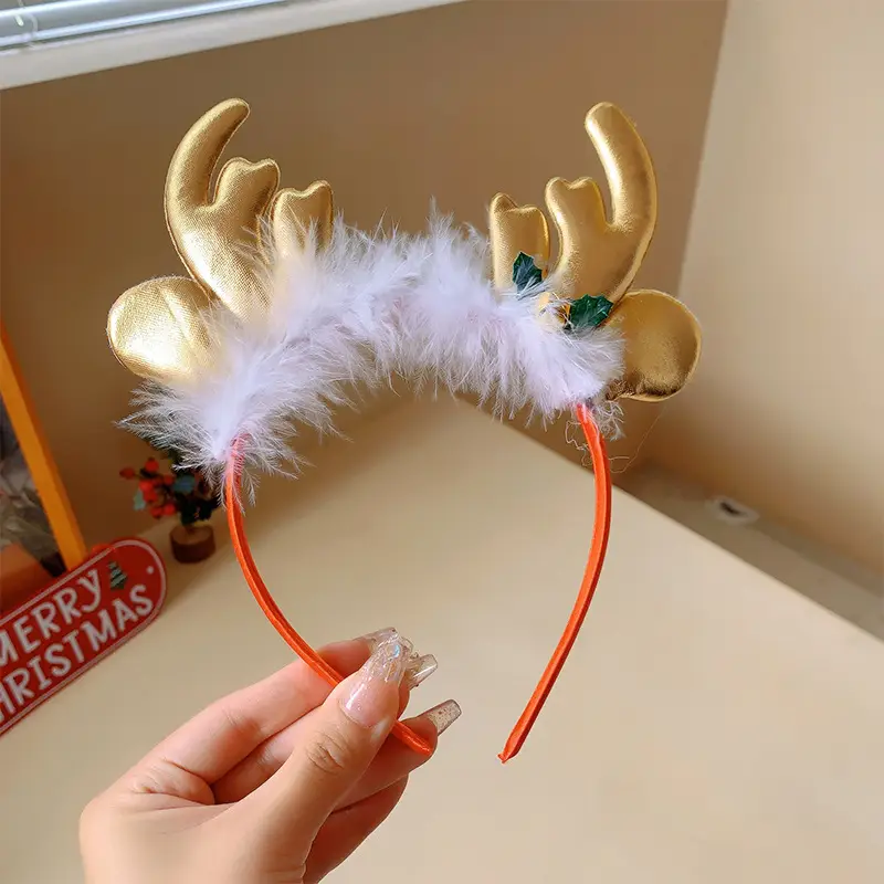 Christmas Bow Headbands for Women Red Green White - Image 24