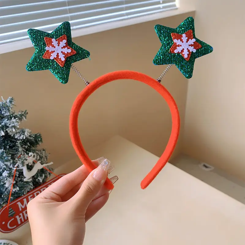 Christmas Bow Headbands for Women Red Green White - Image 25