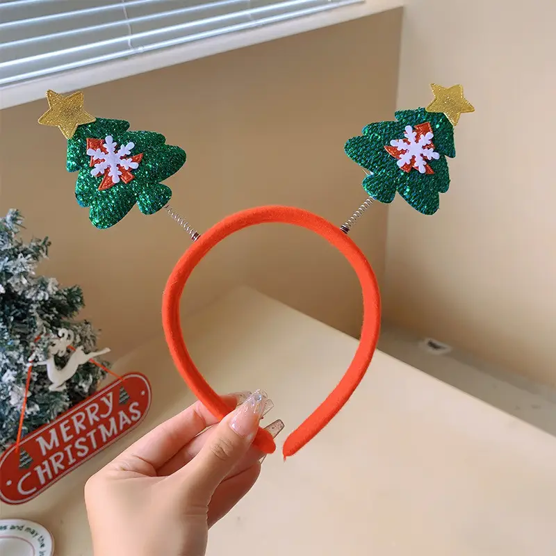 Christmas Bow Headbands for Women Red Green White - Image 27