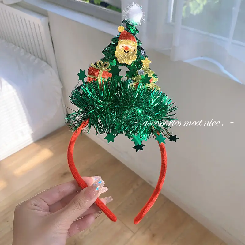 Christmas Bow Headbands for Women Red Green White - Image 6
