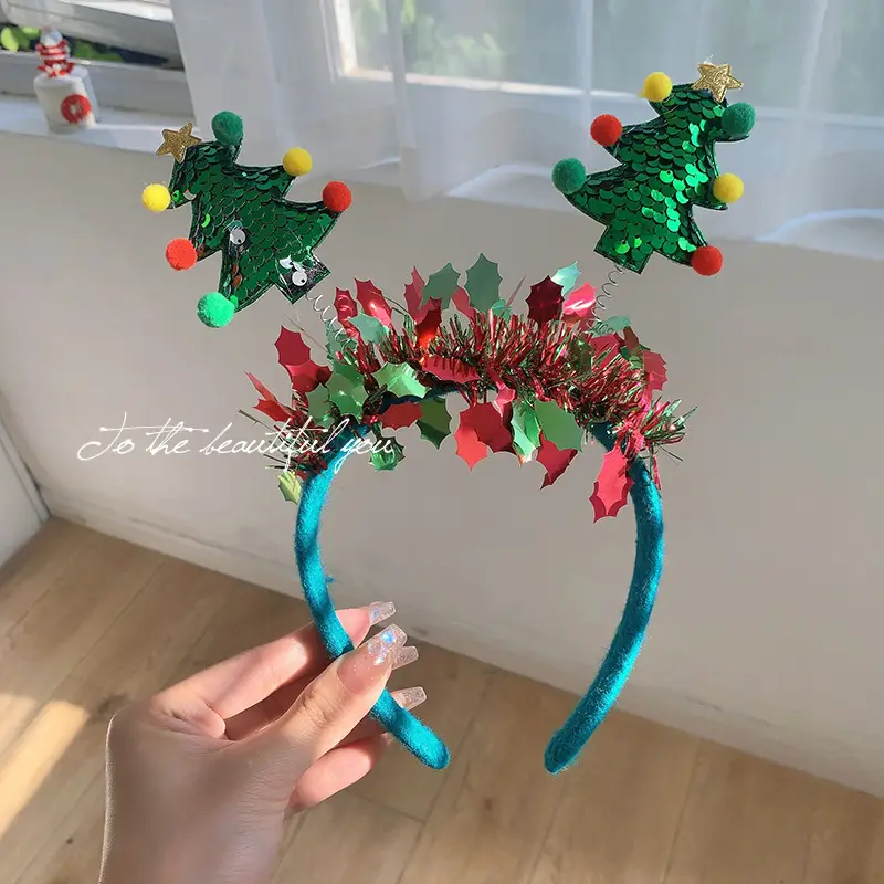 Christmas Bow Headbands for Women Red Green White - Image 7