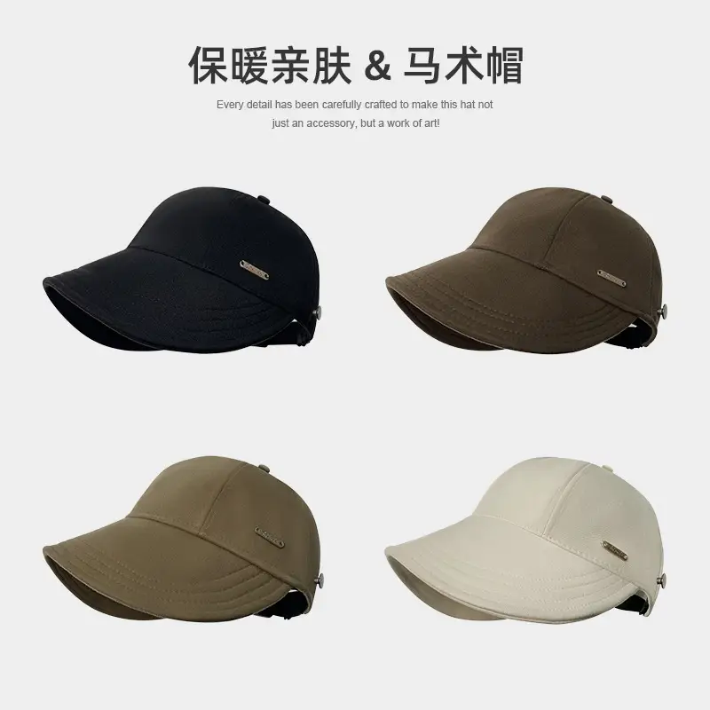 Women Woolen Duckbill Hat Autumn Winter Face Cover - Image 12