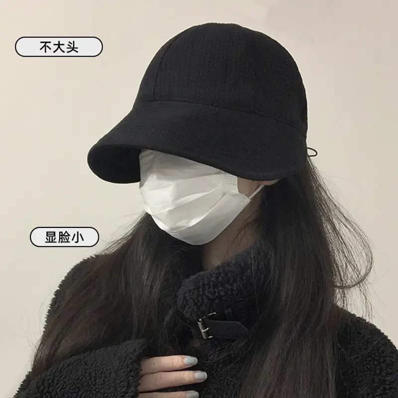 Women Woolen Duckbill Hat Autumn Winter Face Cover - Image 16