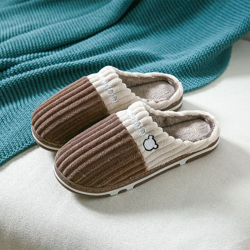 Cixi Cotton Slippers for Women, Spring & Fall Home Use, Winter Indoor Non-Slip Home Warm Couple, Winter Men's Plush - Image 9