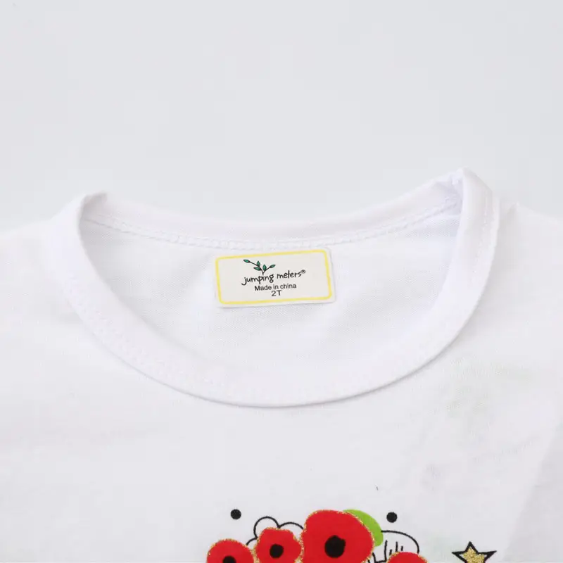 Spot European & American Boys T-Shirts Casual Crew Neck White