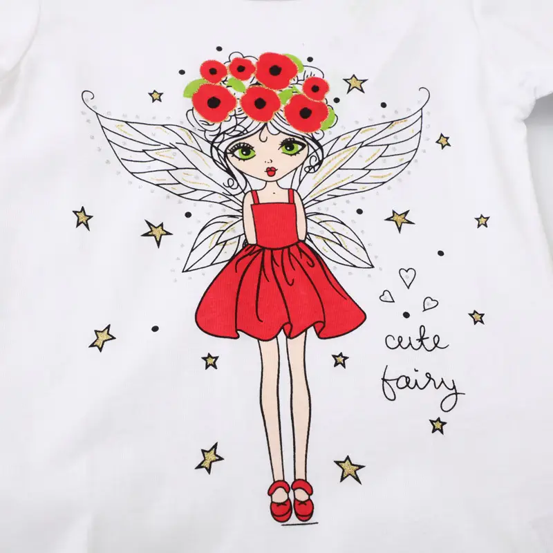Spot European & American Boys T-Shirts Casual Crew Neck White
