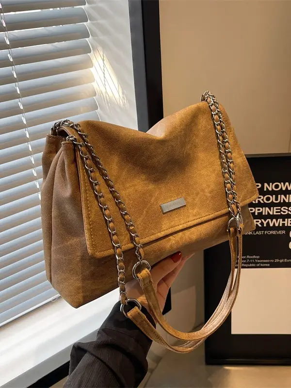 Retro Chain Shoulder Bag Women 2023 Winter - Image 5