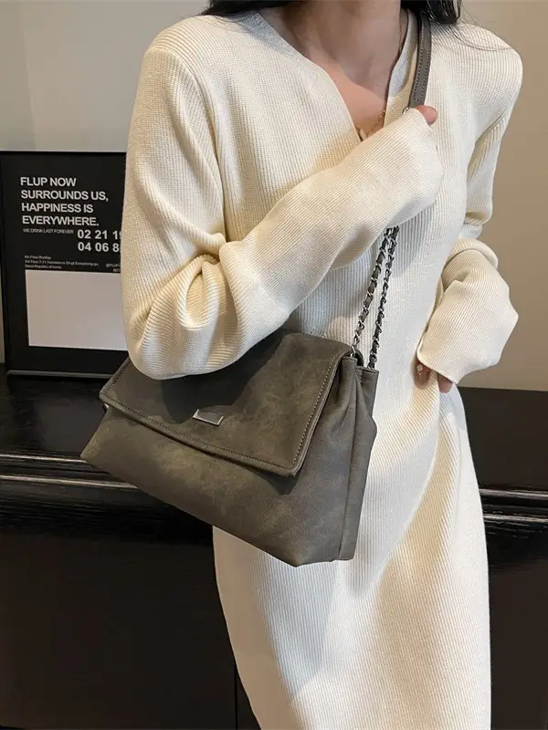 Retro Chain Shoulder Bag Women 2023 Winter - Image 6