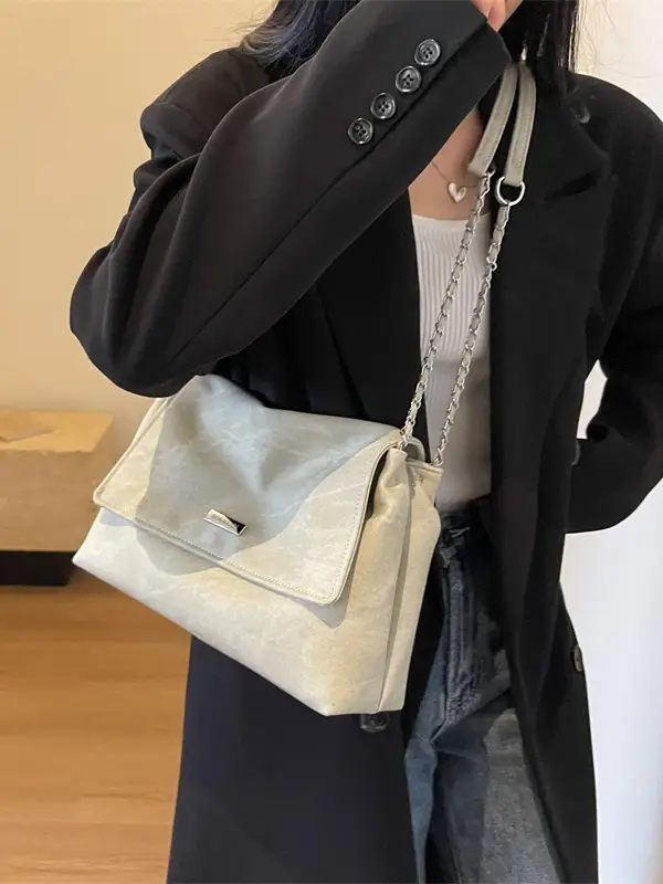 Retro Chain Shoulder Bag Women 2023 Winter - Image 7