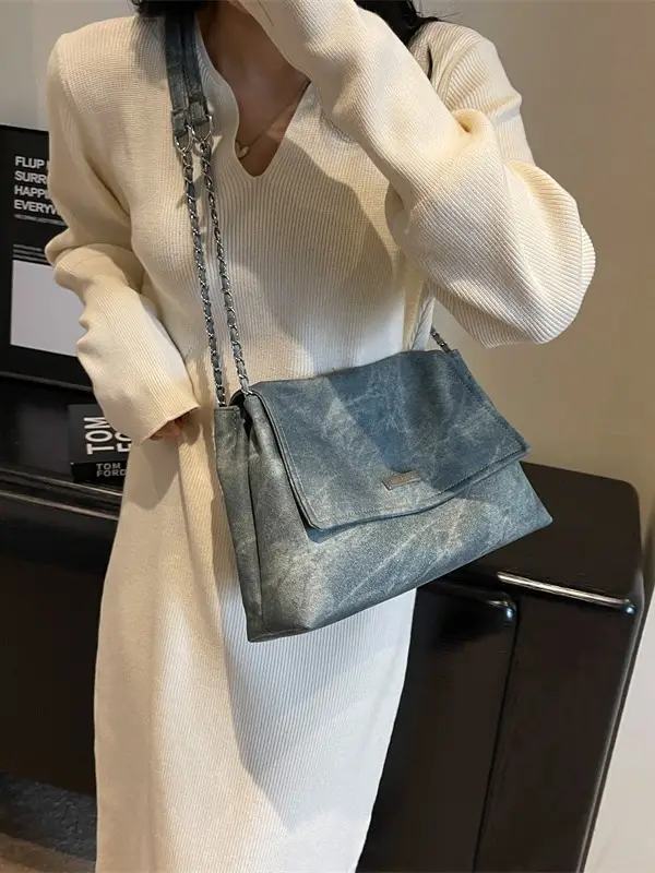 Retro Chain Shoulder Bag Women 2023 Winter - Image 8