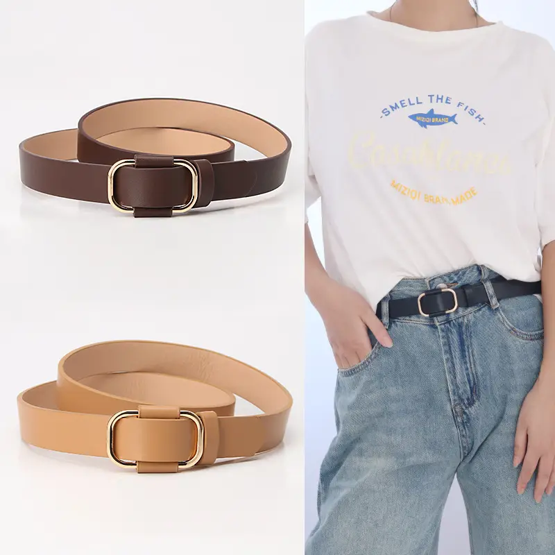 Tan Leather Belt for Women Casual Wear - Image 7
