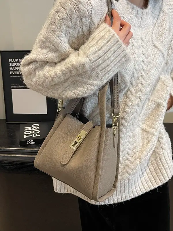Women's Brown Textured Shoulder Messenger Bag 2023