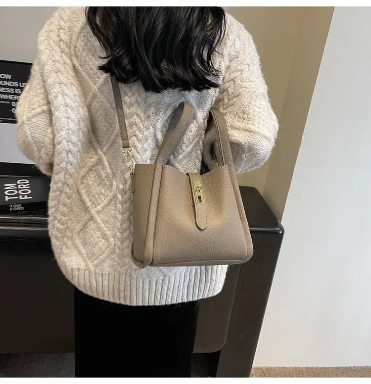 Women's Brown Textured Shoulder Messenger Bag 2023 — feature 17
